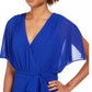 Jessica Howard Women's Faux Wrap Maxi Dress Bright Blue Size 6