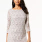 Jessica Howard Women's Petite Lace Shift Dress Charcoal Size 1