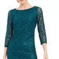 Jessica Howard Women's Petite Sequined Lace Dress Green Size 1