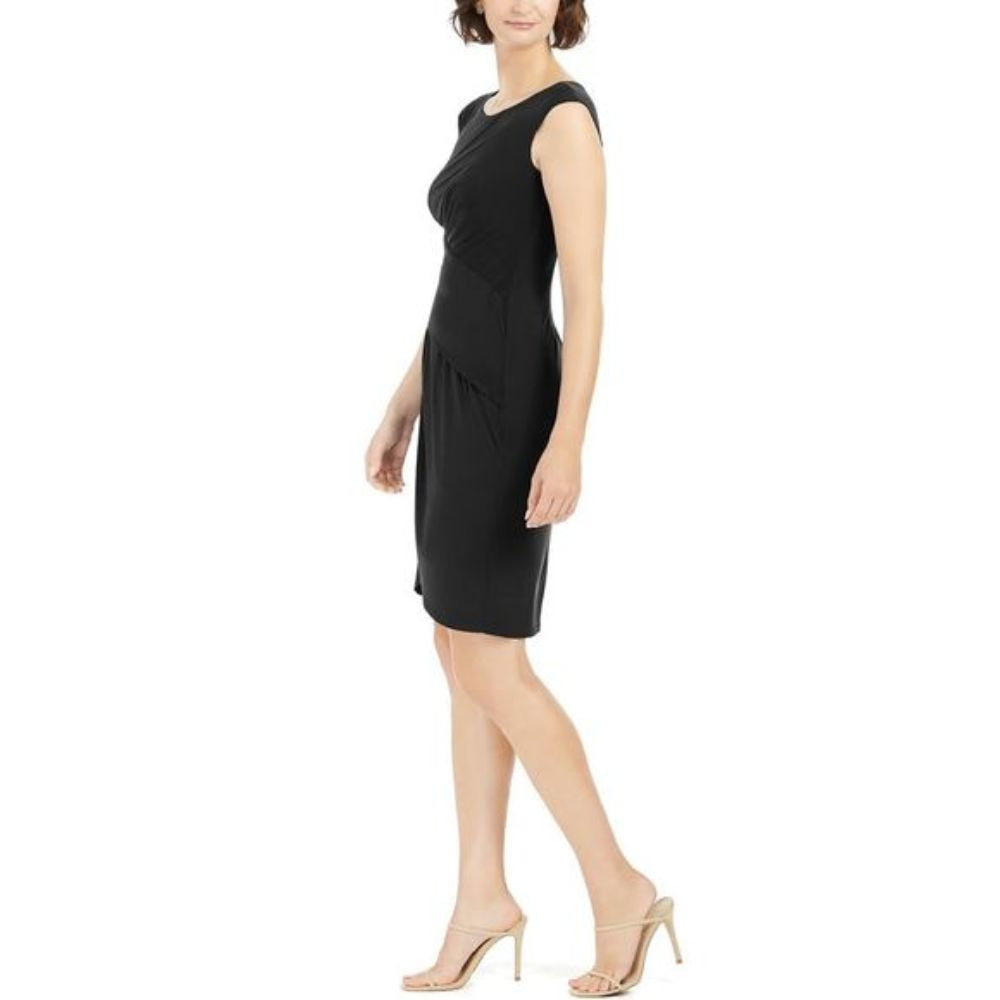 Jessica Howard Women's Petite Draped Dress Black Size 14