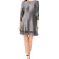 Jessica Howard Women's Metallic Illusion Trim Dress Silver Size 12 Petite