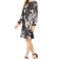 Jessica Howard Women's Metallic Floral Print Dress Charcoal Size 1
