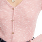 Crave Fame Junior's Cozy Rib Knit Top Pink Size X-Small
