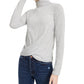 Crave Fame Juniors' Cozy Twist-Front Turtleneck Top Silver Size X-Small