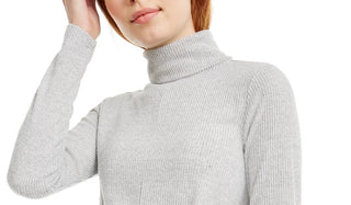 Crave Fame Juniors' Cozy Twist-Front Turtleneck Top Silver Size X-Small