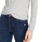 Crave Fame Juniors' Cozy Twist-Front Turtleneck Top Silver Size X-Small
