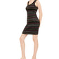 Planet Gold Juniors' Metallic-Stripe Sweater Dress Black Size XX Small