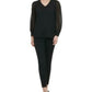 Calvin Klein Women's Mesh Blouson-Sleeve Top Black Size Extra Large