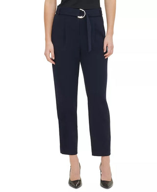 Calvin Klein Women's D-Ring Belt Pants Blue Size 14