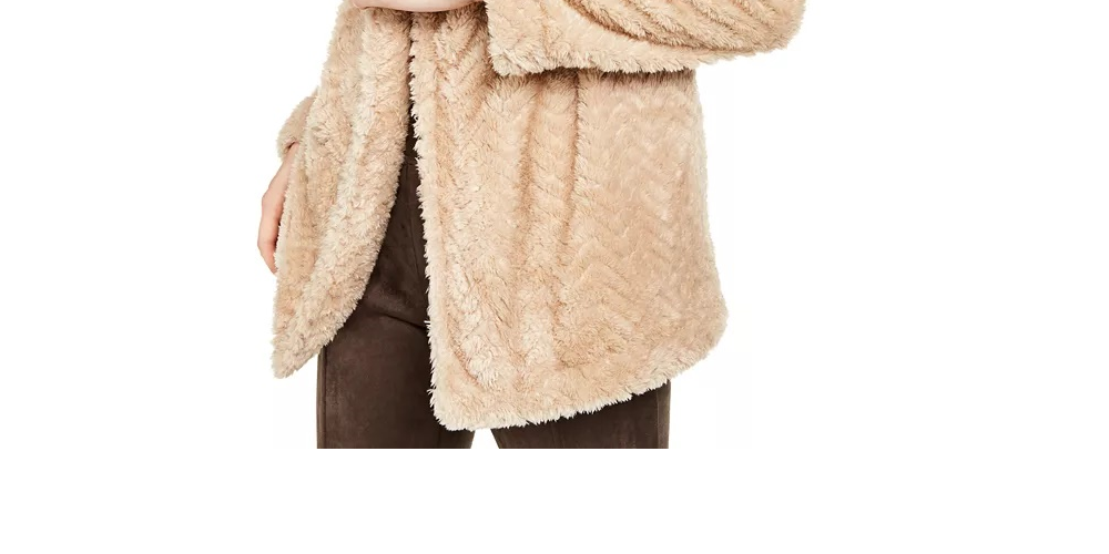 Calvin Klein Women's Chevron Stitch Cardigan Jacket Medium Beige Size Large