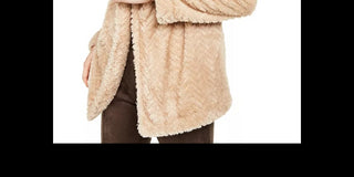 Calvin Klein Women's Chevron Stitch Cardigan Jacket Medium Beige Size Large