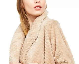 Calvin Klein Women's Chevron Stitch Cardigan Jacket Beige Size Extra Large