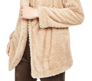 Calvin Klein Women's Chevron Stitch Cardigan Jacket Beige Size Extra Large