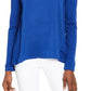 Michael Kors Women's Mixed Media Top Regular Blue Size X-Small