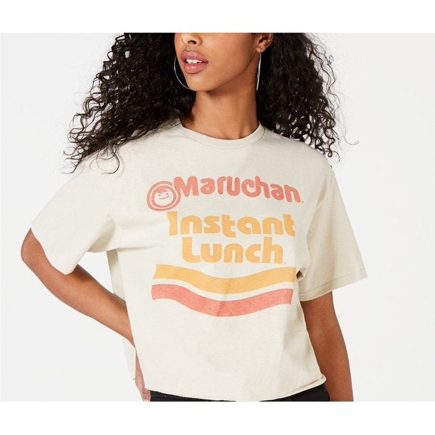 Mighty Fine Juniors' Cotton Instant Lunch T-Shirt White Size Large