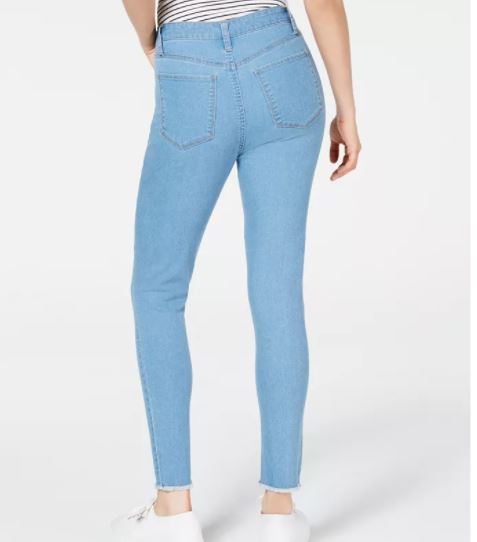 Tinseltown Junior's High Rise Raw Hem Skinny Jeans Navy Size 7