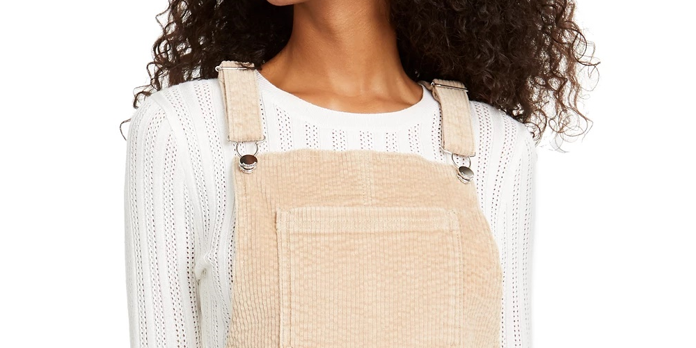 Tinseltown Juniors' Corduroy Skirtalls Brown Size X-Large