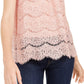 Love Fire Juniors' Metallic Lace Top Pink Size X-Large