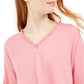 Love Fire By Topson Junior's Lace Trim Thermal Top Pink Size X-Small