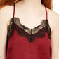 Love Fire Junior's Lace Trim Camisole Red Size Medium