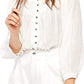 Free People Women's Cool Meadow Cotton Peasant Blouse White Size Medium