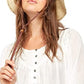 Free People Women's Cool Meadow Cotton Peasant Blouse White Size Medium