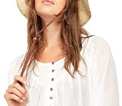 Free People Women's Cool Meadow Cotton Peasant Blouse White Size Medium
