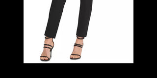 DKNY Women's Faux Leather Trim Straight Leg Trousers Black Size 0