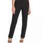 DKNY Women Faux Leather Trim Straight Leg Trousers Black Size 4