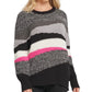 DKNY Women's Colorblocked Crewneck Sweater Gray Size Large