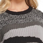 DKNY Women's Colorblocked Crewneck Sweater Gray Size Large