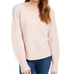 Pink Rose Juniors' Ribbed Sweater Pink Size Medium