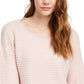 Pink Rose Juniors' Ribbed Sweater Pink Size Medium