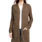Pink Rose Juniors' Eyelet Long Cardigan Green Size Large