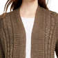 Pink Rose Juniors' Eyelet Long Cardigan Green Size Medium