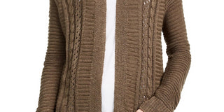 Pink Rose Juniors' Eyelet Long Cardigan Green Size Medium