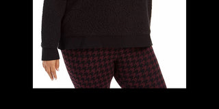 Calvin Klein Women's Performance Plus Size Embroidered Sherpa Sweatshirt Black Size 1X