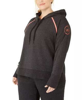 Calvin Klein Women's Performance Plus Size Raglan Sleeve Hoodie Black Size 1X