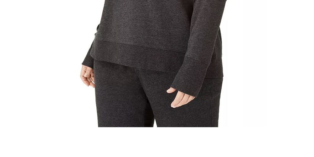 Calvin Klein Women's Performance Plus Size Raglan Sleeve Hoodie Black Size 1X