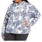 Calvin Klein Women's Performance Plus Size Tie-Dyed Active Hoodie Gray Size 1X