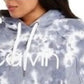 Calvin Klein Women's Performance Plus Size Tie-Dyed Active Hoodie Gray Size 1X