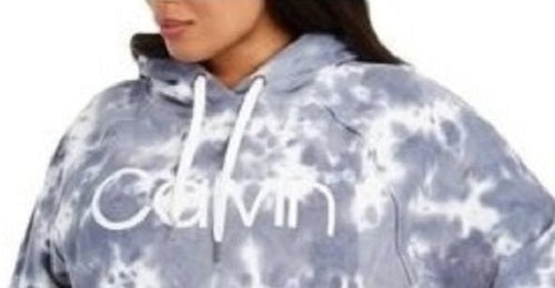 Calvin Klein Women's Performance Plus Size Tie-Dyed Active Hoodie Gray Size 1X