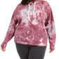 Calvin Klein Women's Performance Plus Size Tie-Dyed Active Hoodie Medium Red Size 3X