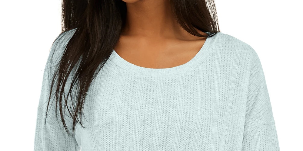 Pink Rose Junior's Drawstring Hem Top Blue Size Small