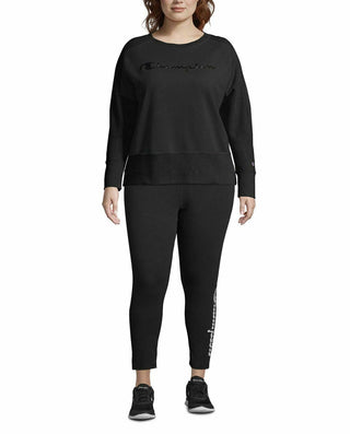 Champion Women's Plus Size Heritage Herringbone Sweatshirt Black Size 2X