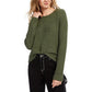 Crave Fame Juniors' Ribbed Cropped Sweater Green Size Extra Large