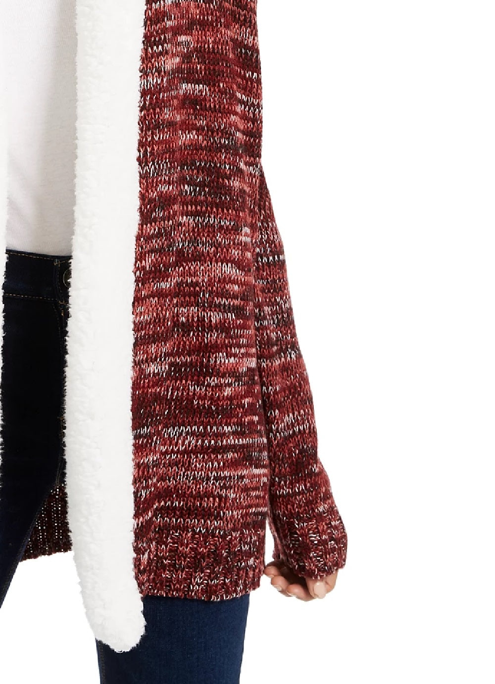 Crave Fame Juniors' Sherpa Trim Cardigan Lt/Pas Purple Size Medium