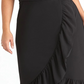 Rachel Roy Women's Plus Scuba Crepe Faux Wrap Dress Black Size 18W
