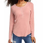 Ultra Flirt Juniors' Burnout Thermal Henley Top Purple Size X-Small