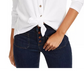 Ultra Flirt Juniors' Cozy Ribbed Tie-Front Top White Size Medium